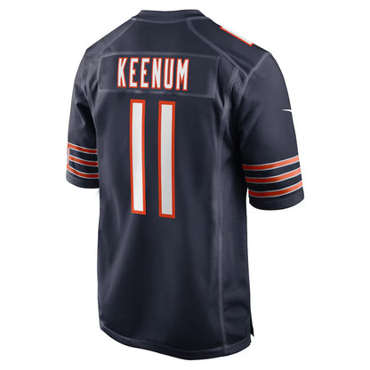 C.Bears #11 Case Keenum Navy Team Game American Football Jerseys