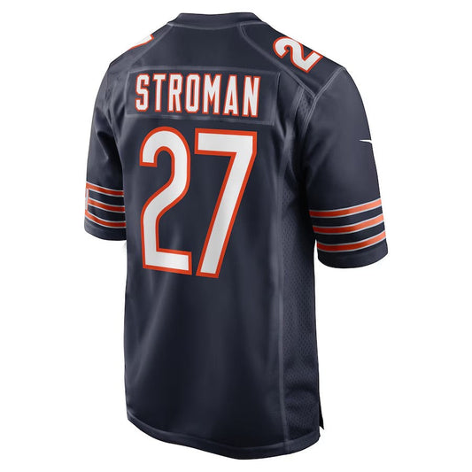 C.Bears #27 Greg Stroman Navy Game American Football Jerseys