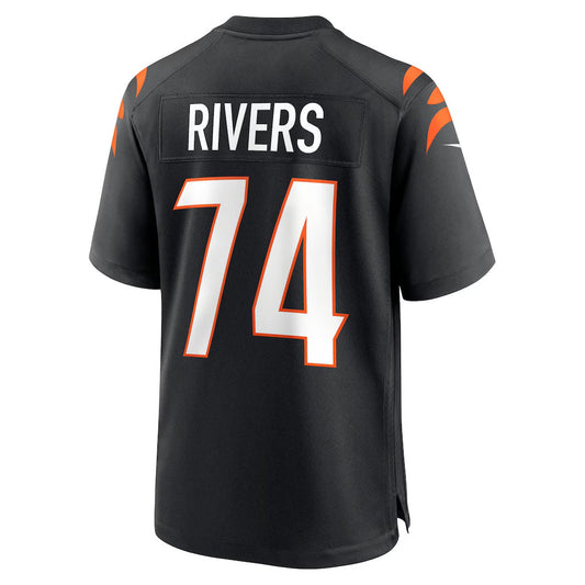 C.Bengals #74 Jalen Rivers Black Team Game American Football Jerseys