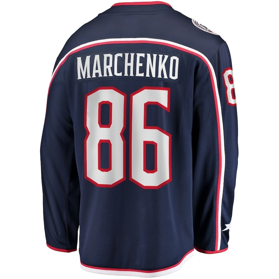 C.Blue Jackets #86 Kirill Marchenko Fanatics Home Breakaway Jersey - Navy Stitched American Hockey Jerseys CROVYIE