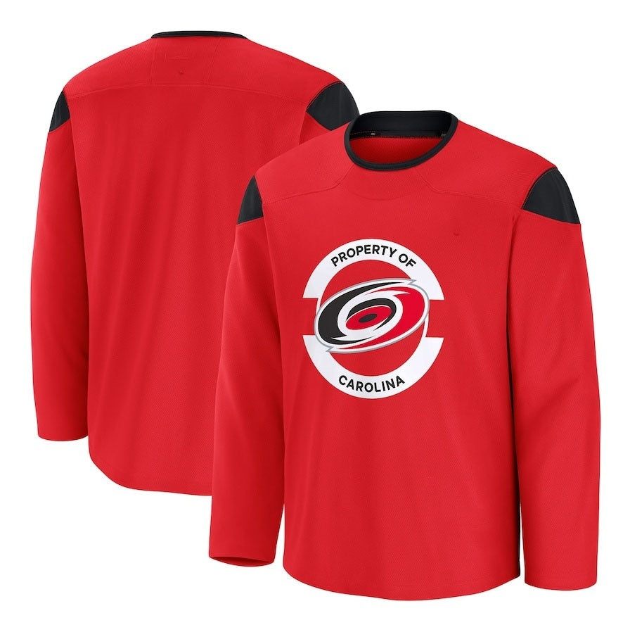 C.Hurricanes Fanatics Home Practice Jersey - Red Stitched American Hockey Jerseys CROVYIE