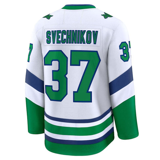 C.Hurricanes #37 Andrei Svechnikov Fanatics Throwback Premium Jersey - White Stitched American Hockey Jerseys CROVYIE