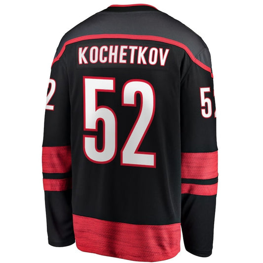 C.Hurricanes #52 Pyotr Kochetkov Fanatics Home Premier Breakaway Player Jersey - Black Stitched American Hockey Jerseys CROVYIE