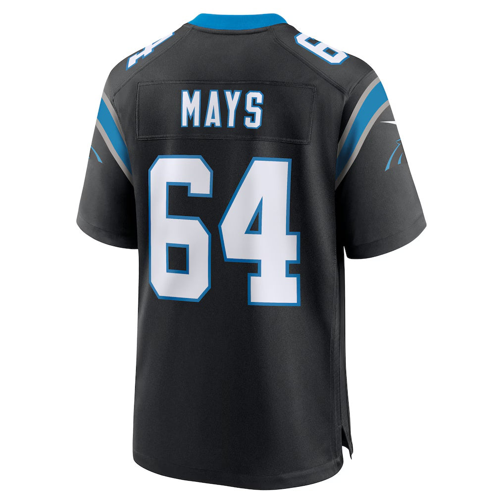 C.Panthers #64 Cade Mays Black Team Game Stitched American Football Jerseys