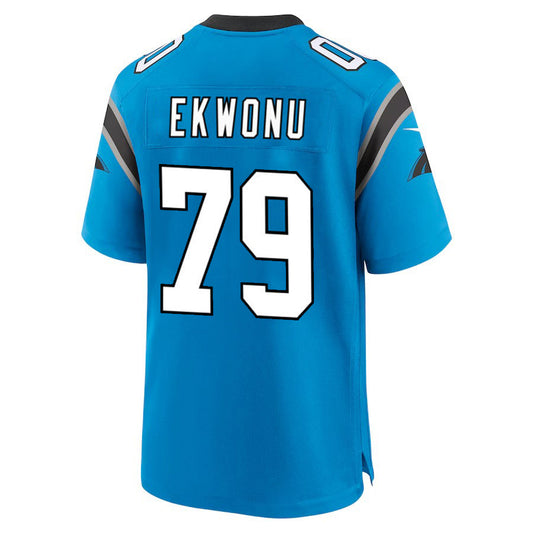 C.Panthers #79 Ikem Ekwonu Blue Game Stitched American Football Jerseys