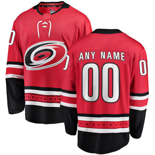 Custom C.Hurricanes Fanatics Branded Home Breakaway Jersey Red Stitched American Hockey Jerseys CROVYIE