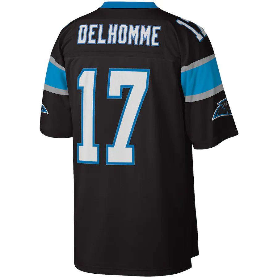 C.Panthers #17 Jake Delhomme Mitchell & Ness Black 2003 Legacy Replica Jersey Stitched American Football Jerseys
