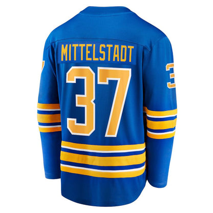 B.Sabres #37 Casey Mittelstadt Fanatics Branded Home Breakaway Player Jersey Royal Stitched American Hockey Jerseys CROVYIE