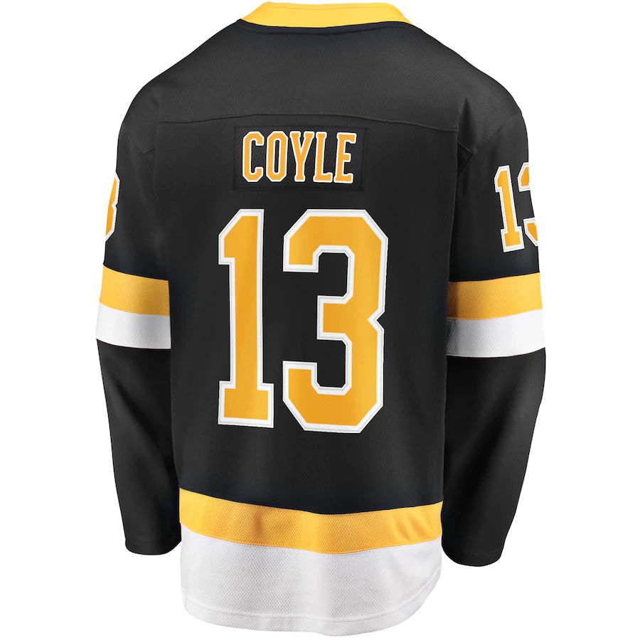B.Bruins #13 Charlie Coyle Fanatics Branded  Alternate Premier Breakaway Player Jersey  Black Stitched American Hockey Jerseys CROVYIE