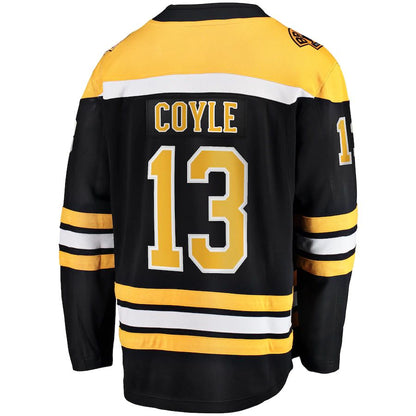 B.Bruins #13 Charlie Coyle Fanatics Branded Home Premier Breakaway Player Jersey  Black Stitched American Hockey Jerseys CROVYIE