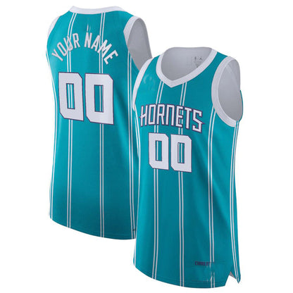 Custom C.Hornets 2021-22 Diamond Swingman Authentic Jersey Icon Edition Teal American Stitched Basketball Jersey