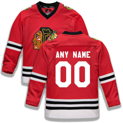Custom C.Blackhawks Fanatics Branded Home Replica Red Stitched American Hockey Jerseys CROVYIE