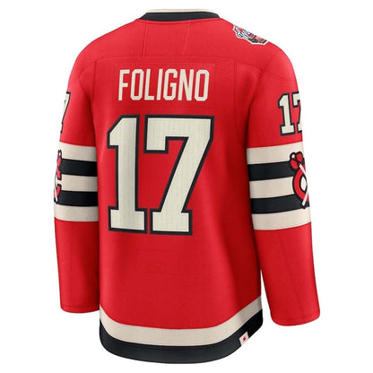 C.Blackhawks #17 Nick Foligno Fanatics 2025 Winter Classic Premium Player Jersey - Red Stitched American Hockey Jerseys CROVYIE