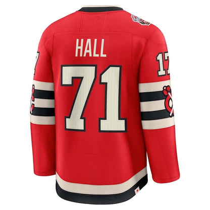 C.Blackhawks #71 Taylor Hall Fanatics 2025 Winter Classic Premium Player Jersey - Red Stitched American Hockey Jerseys CROVYIE
