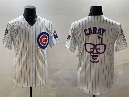 Chicago Cubs White Harry Caray 'Holy Cow' Patch Limited Stitched Baseball Jersey