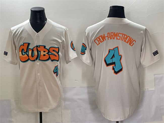 Chicago Cubs #4 Pete Crow-Armstrong Cream 'Graffiti North Side Edition' Vapor Premier Limited Stitched Baseball Jersey