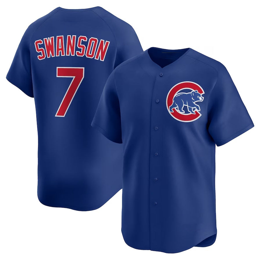 Chicago Cubs #7 Dansby Swanson Alternate Limited Jersey - Royal Stitched Baseball Jersey
