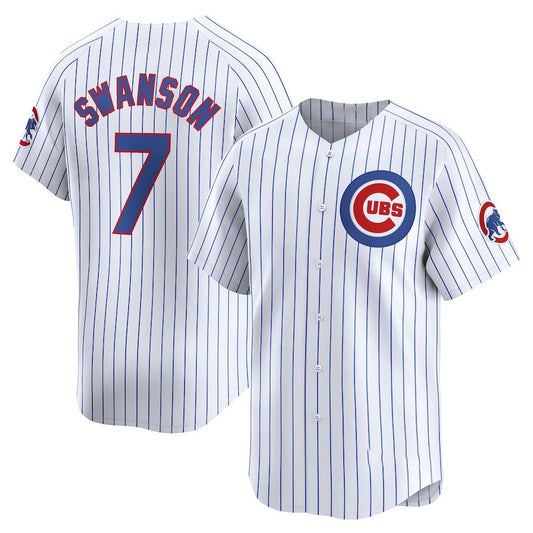 Chicago Cubs #7 Dansby Swanson Home Limited Player Jersey - White Stitched Baseball Jersey
