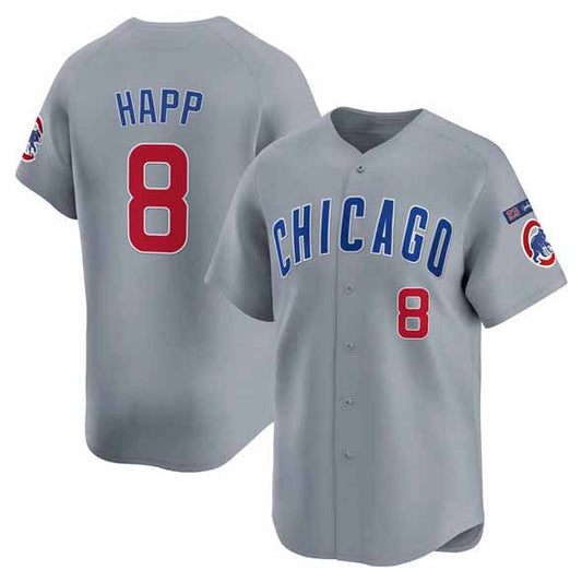 Chicago Cubs #8 lan Happ Gray 'Ryne Sandberg Tribute' Vapor Limited V3 Stitched Baseball Jersey