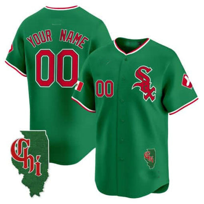 Custom Chicago White Sox Mexico Vapor Premier Limited ¨C Illinois Patch ¨C All Stitched Baseball Jersey