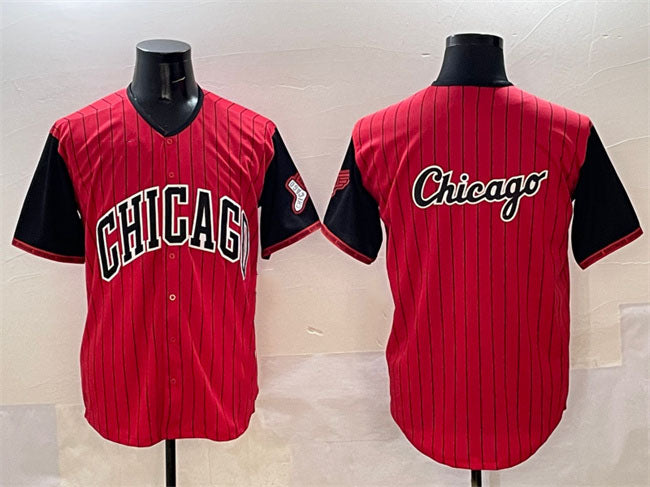 Chicago White Sox Team Big Logo Red Black 2025 City Connect Limited Stitched Baseball Jersey