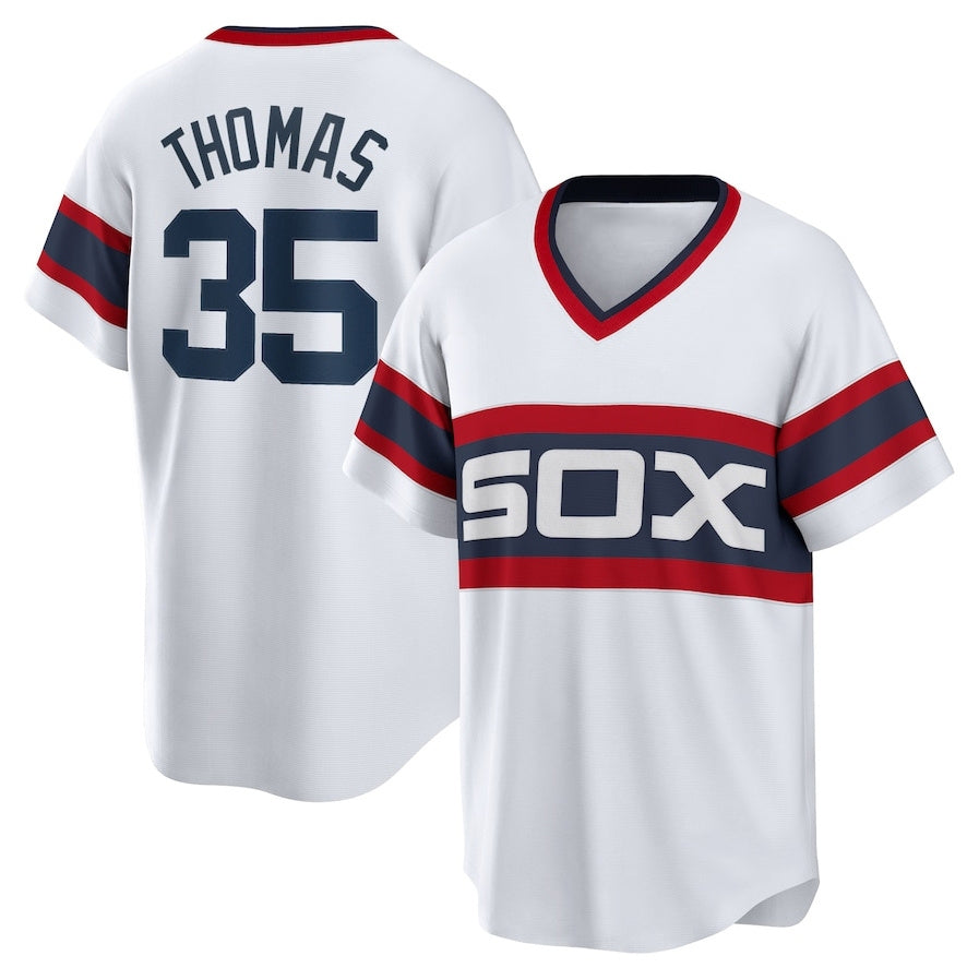 Chicago White Sox #35 Frank Thomas Home Cooperstown Collection Player Jersey - White Stitched Baseball Jersey