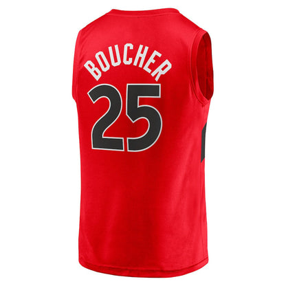 T.Raptors #25 Chris Boucher Fanatics Branded  Fast Break Replica Jersey Icon Edition Red Stitched American Basketball Jersey