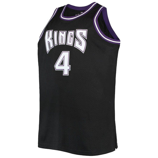S.Kings #4 Chris Webber Mitchell & Ness Big & Tall 2000-01 Hardwood Classics Swingman Jersey Black Stitched American Basketball Jersey