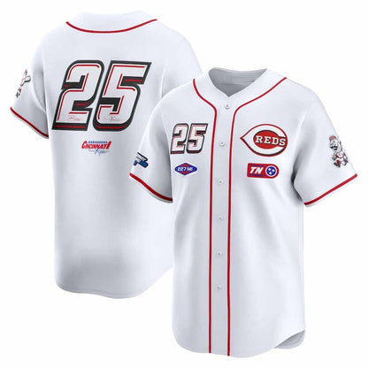 Cincinnati Reds #25 White 2025 Speedway Classic Home Limited Stitched Baseball Jersey