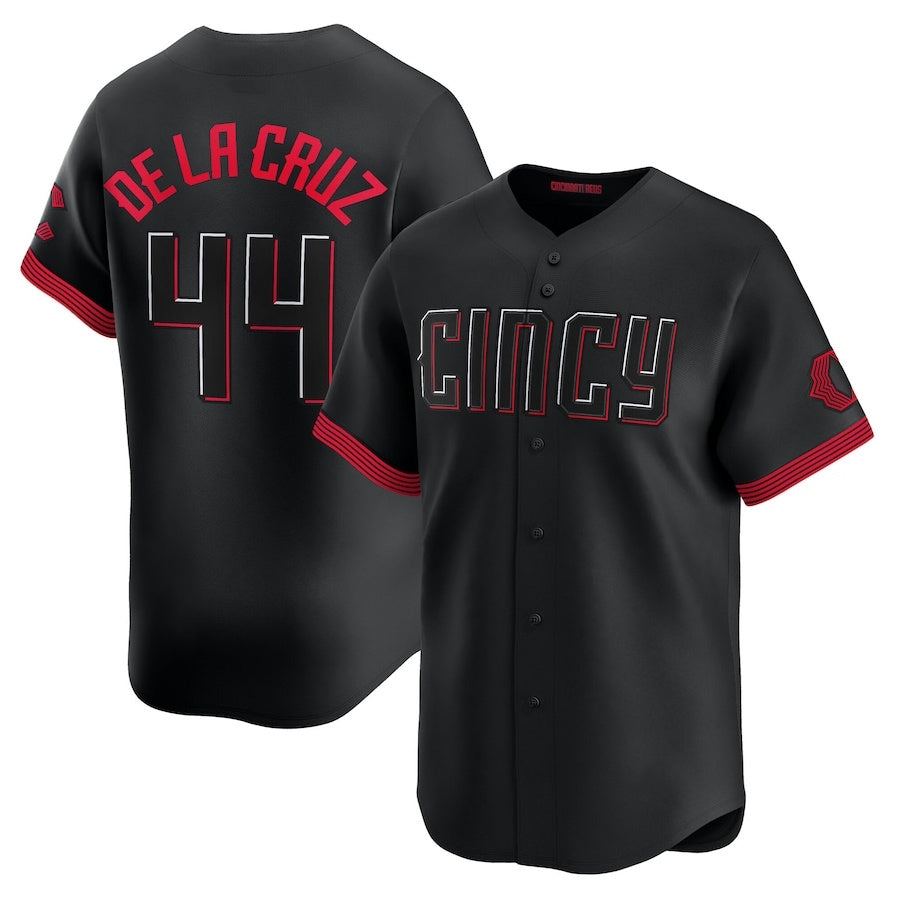 Cincinnati Reds #44 Elly De La Cruz City Connect Limited Jersey - Black Stitched Baseball Jerseys