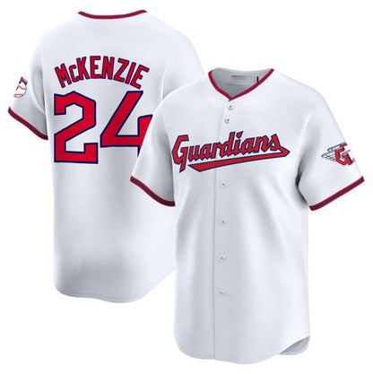 Cleveland Guardians #24 Triston McKenzie White Home Limited Stitched Baseball Jersey