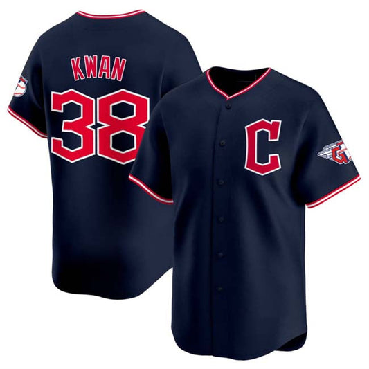 Cleveland Guardians #38 Steven Kwan Navy 2025 Alternate Limited Stitched Baseball Jersey