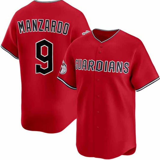 Cleveland Guardians #9 Kyle Manzardo Red Alternate Limited Stitched Baseball Jersey