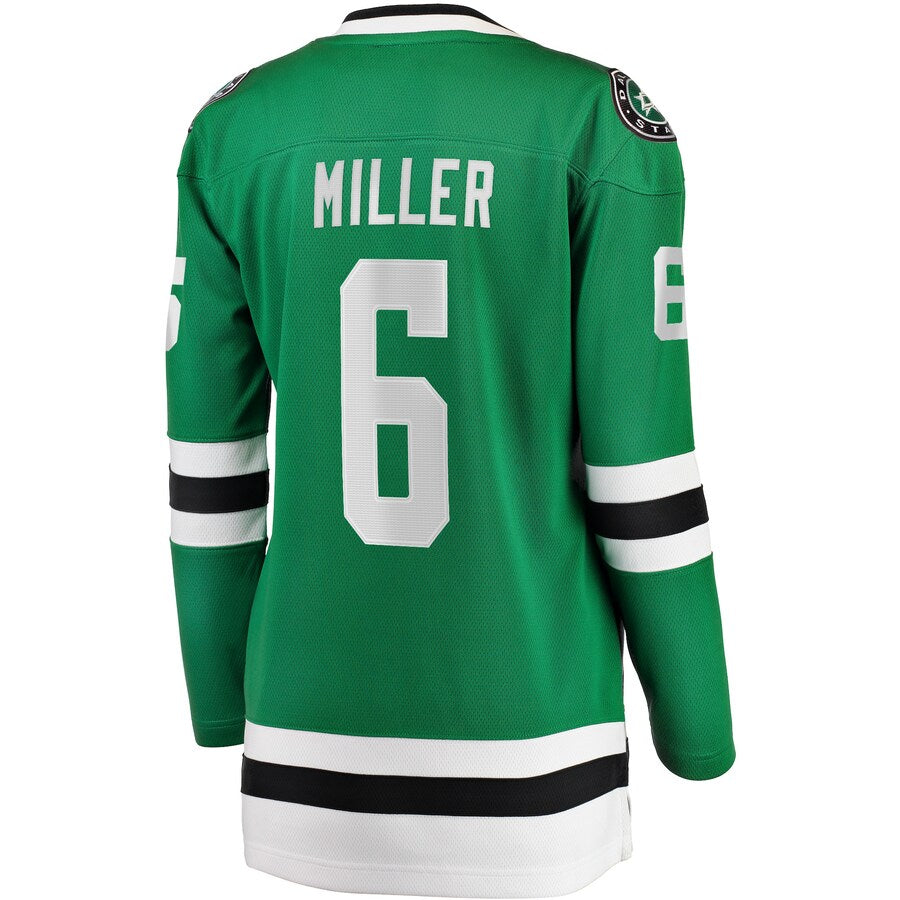 D.Stars #6 Colin Miller Fanatics Branded Home Breakaway Player Jersey Kelly Green Stitched American Hockey Jerseys CROVYIE