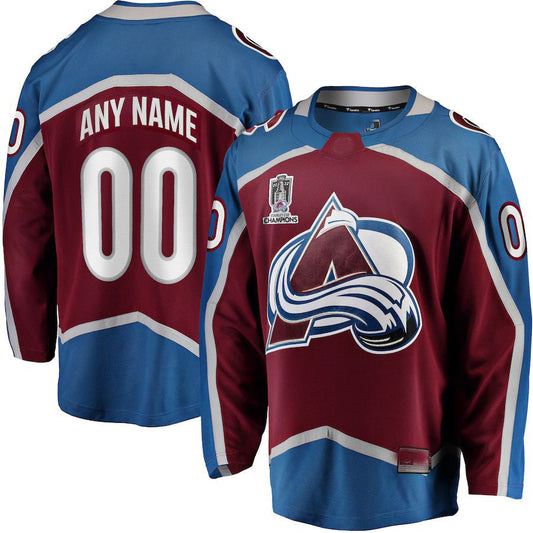 Custom C.Avalanche Fanatics Branded Home 2022 Stanley Cup Champions Breakaway Burgundy Stitched American Hockey Jerseys CROVYIE