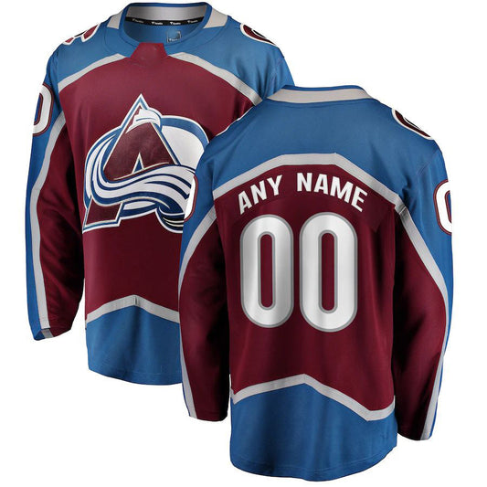 Custom C.Avalanche Fanatics Branded Home Breakaway Burgundy Stitched American Hockey Jerseys CROVYIE