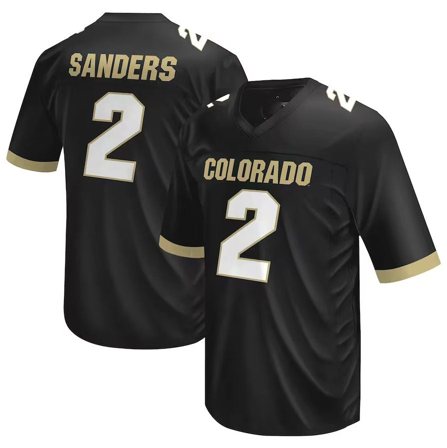 C.Buffaloes #2 Shedeur Sanders Original Retro Brand NIL Football Player Jersey ¡§C Black American College Jerseys