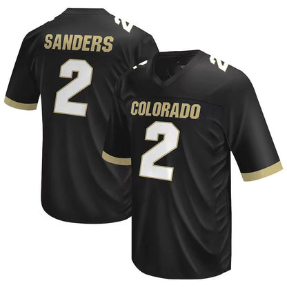 C.Buffaloes #2 Shedeur Sanders Original Retro Brand NIL Football Player Jersey ¡§C Black American College Jerseys