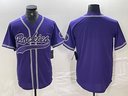 Colorado Rockies Blank Purple With Patch Cool Base Stitched Baseball Jersey