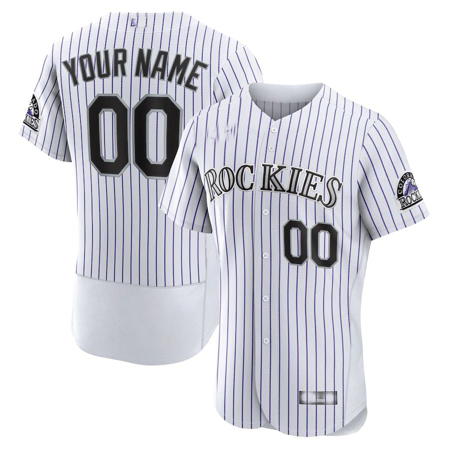 Custom Colorado Rockies White Home Authentic Custom Jersey Baseball Jerseys