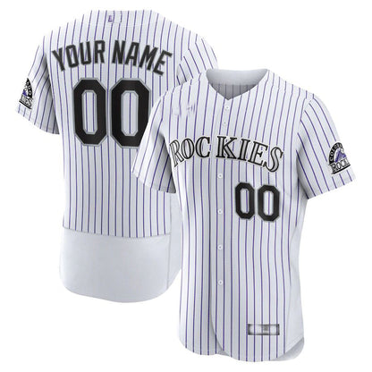 Custom Colorado Rockies White Home Authentic Custom Jersey Baseball Jerseys