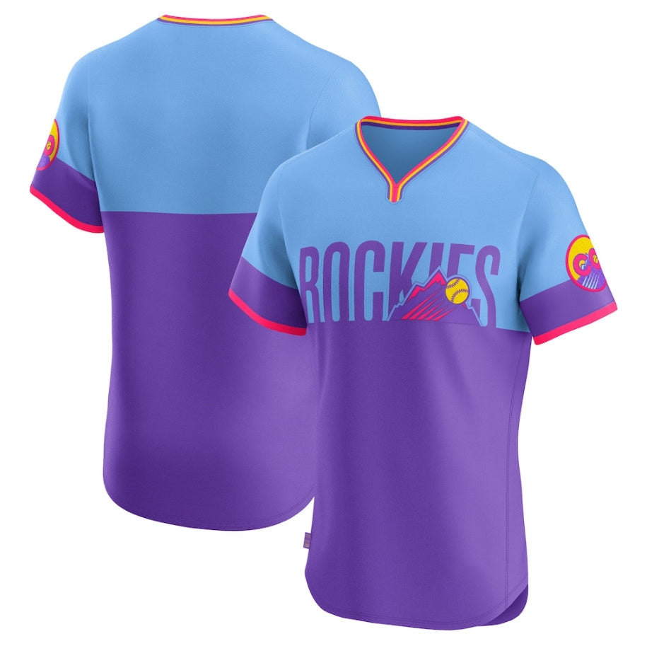 Colorado Rockies Purple/Light Blue 2025 City Connect Elite Baseball Jerseys