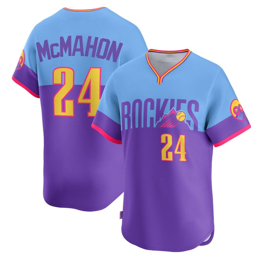 Colorado Rockies #24 Ryan McMahon Purple/Light Blue 2025 City Connect Limited Player Baseball Jerseys