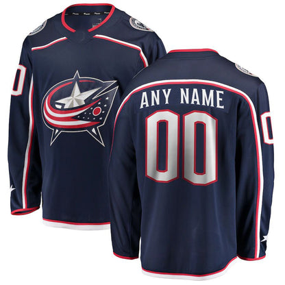 Custom C.Blue Jackets Fanatics Branded Home Breakaway Navy Stitched American Hockey Jerseys CROVYIE