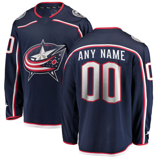 Custom C.Blue Jackets Fanatics Branded Home Breakaway Navy Stitched American Hockey Jerseys CROVYIE