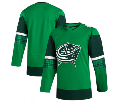 C.Blue Jackets 2023 St. Patrick's Day Primegreen Authentic Jersey - Kelly Green Stitched American Hockey Jerseys CROVYIE
