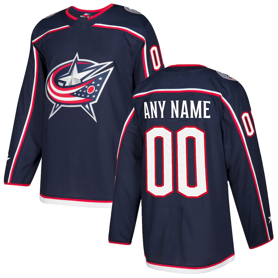 Custom C.Blue Jackets Authentic Jersey Navy Stitched American Hockey Jerseys CROVYIE