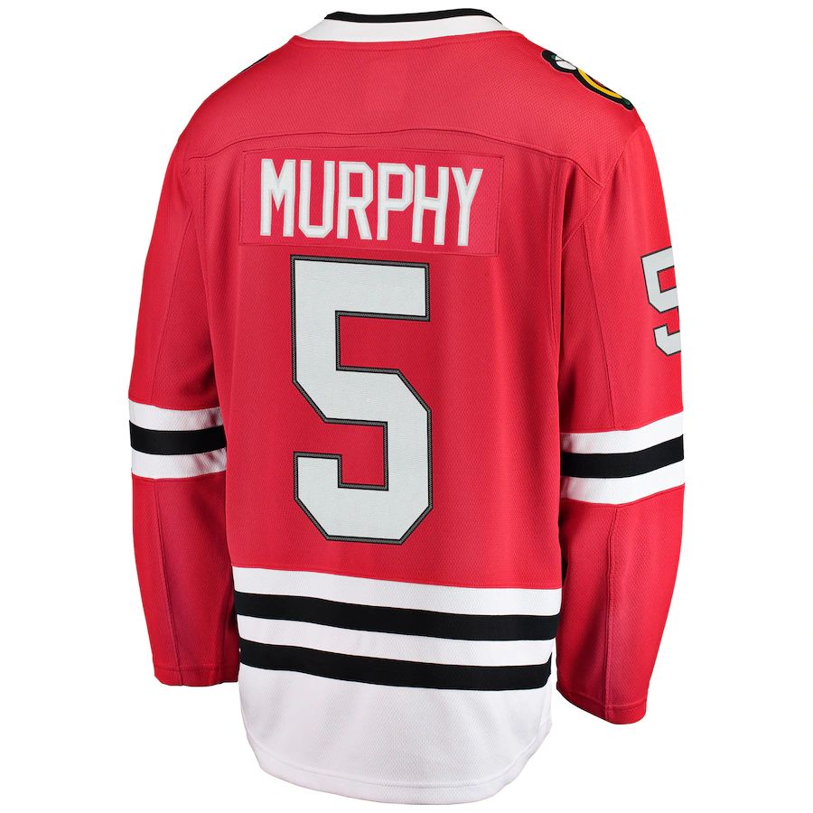 C.Blackhawks #5 Connor Murphy Breakaway Player Jersey  Red Stitched American Hockey Jerseys CROVYIE