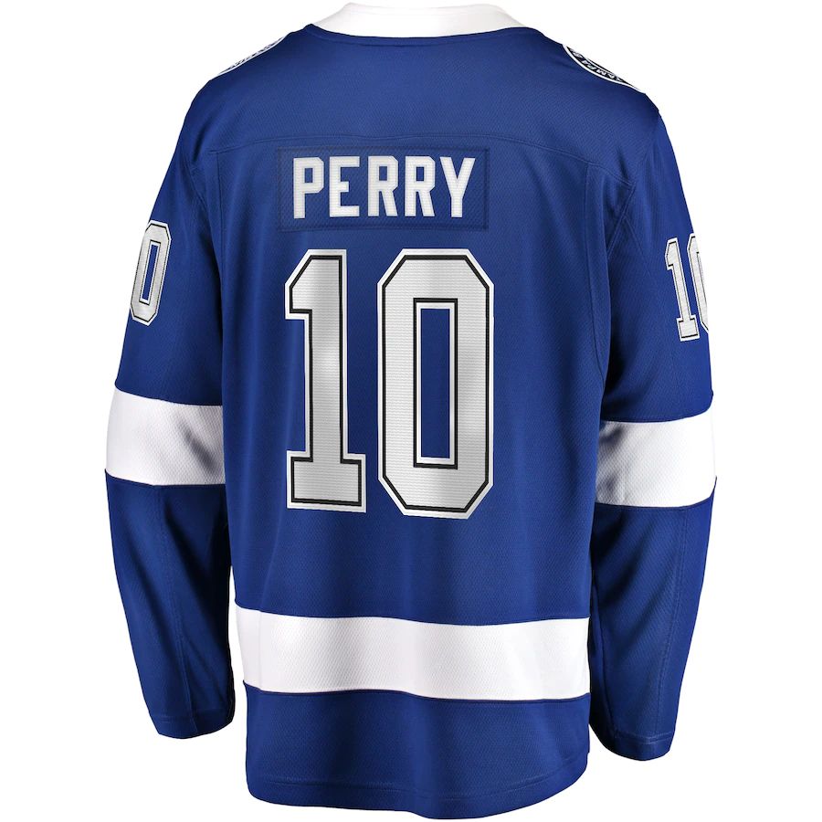 TB.Lightning #10 Corey Perry Fanatics Branded Home Breakaway Player Jersey  Blue Stitched American Hockey Jerseys CROVYIE