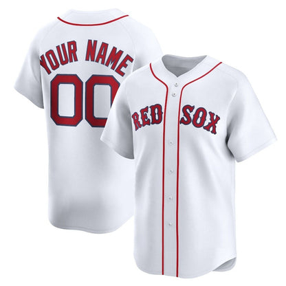 Custom Boston Red Sox Home Limited Jersey - White Stitched Baseball Jersey